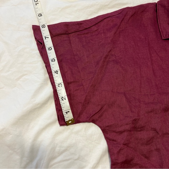 Garnet Hill Women’s 12 Deep Red Button-Down lightweight Shirt 100% Linen - Picture 7 of 10